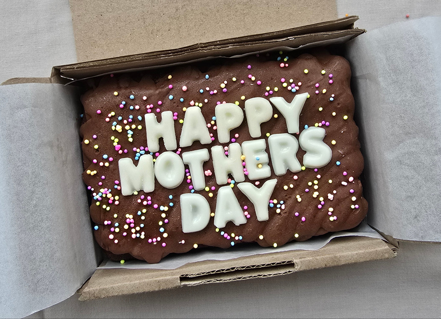 Custom Message Brownie with Sprinkles
