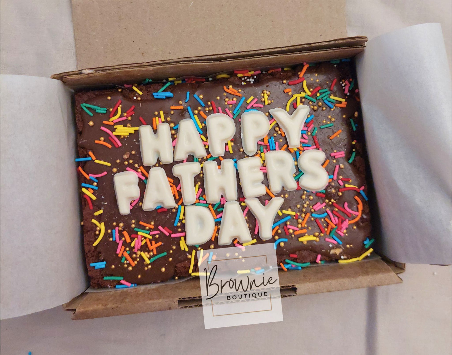 Father's Day Custom Brownie with sprinkles