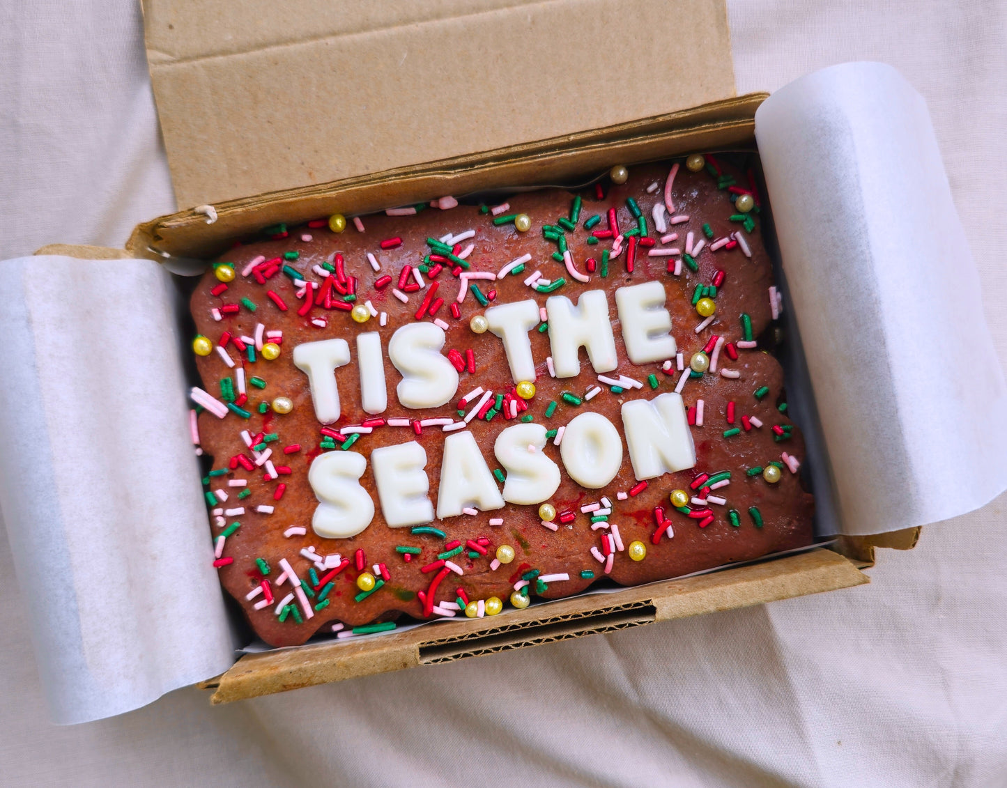 Christmas Custom Brownie with sprinkles