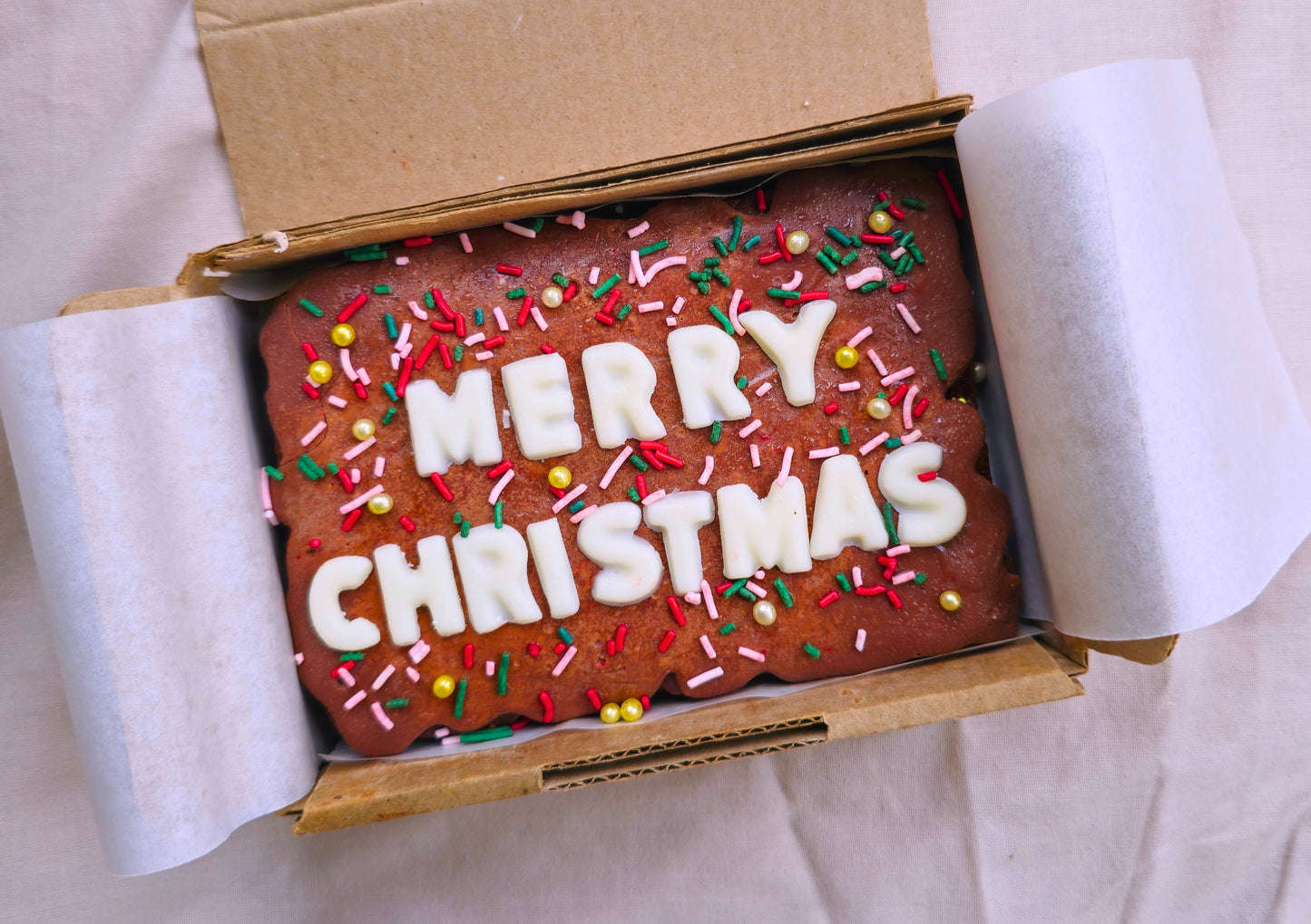 Christmas Custom Brownie with sprinkles