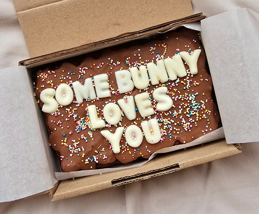 Easter Custom Message Brownie with Sprinkles