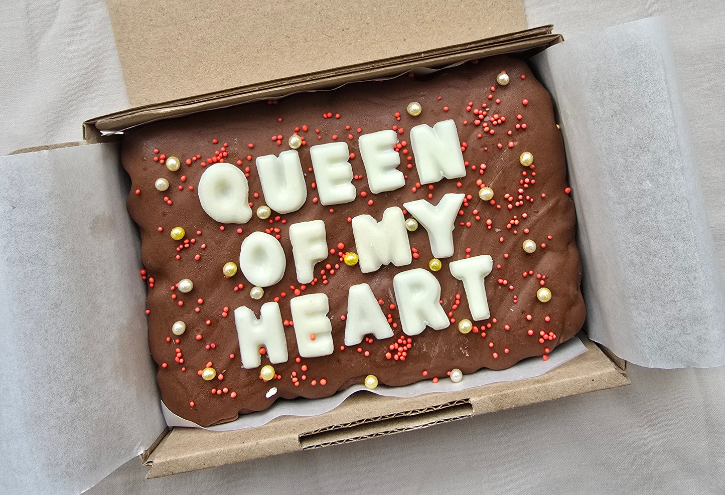 Mothers Day Custom Message Brownie with Sprinkles