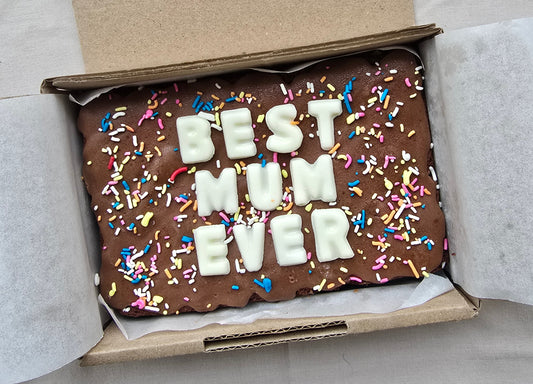 Mothers Day Custom Message Brownie with Sprinkles