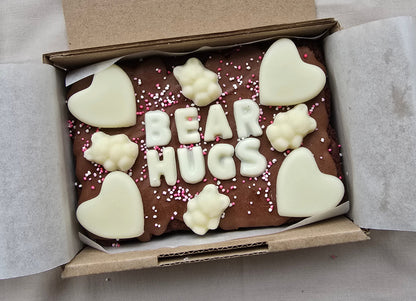 Custom Message Brownie with chocolate/sweet decor