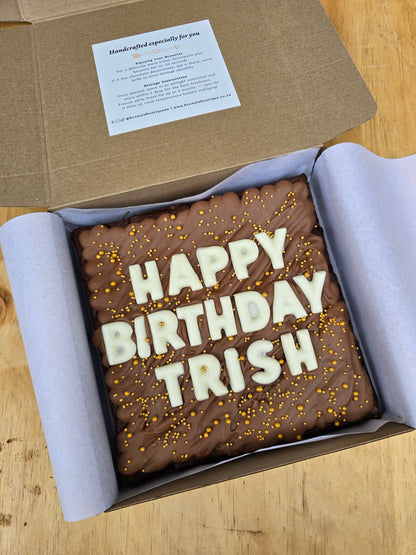 Custom Message Brownie with Sprinkles