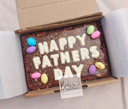 Father's Day Custom Brownie with chocolate/sweet decor